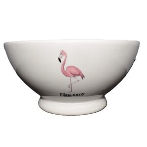 Rae Dunn Flamingo Bowl Artisan Collection Pink White Footed Ceramic Good 5.5in